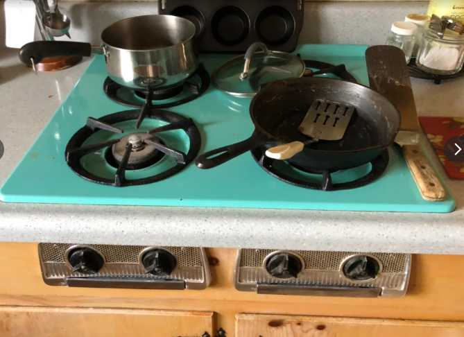 Vintage range repaired by Blake Miller